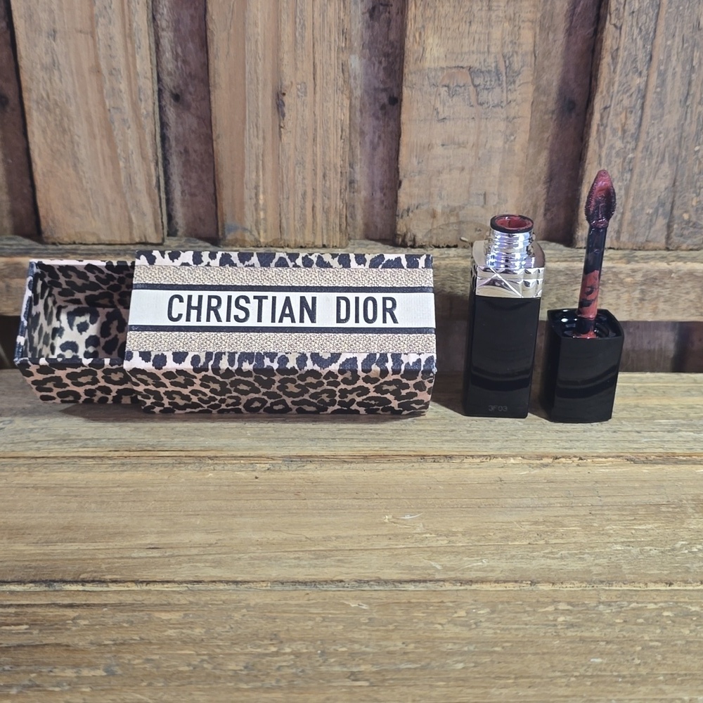 Christian Dior Mitzah Leopard Print Lipstick Case Limited Edition With Lipstick